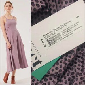 Pact Fit and Flare Midi Dress (Thistle Dot) (Size Small) NWT